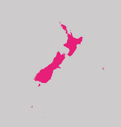 Map New Zealand Pink Highlighted With Neighbor