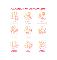 Relationship Violence Concept Icons Set