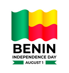 Benin Independence Day Lettering With Flag