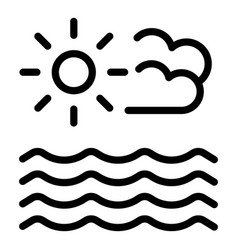 Sea Summer Ski Icon Outline Water Leisure