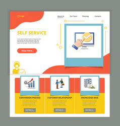 Self Service Flat Landing Page Website Template