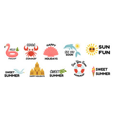 Summer Fun Logo Stickers Cartoon Icons