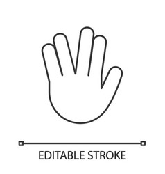 Vulcan Salute Emoji Linear Icon