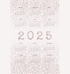 2025 Calendar With Typewritten Text And Textures