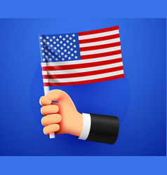 3d Hand Holding Usa National Flag