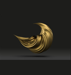 Abstract Golden Paint 3d Stroke Paint Spash Close