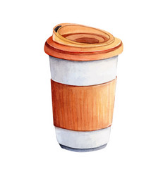 Coffee Thermos Cup Tea Watercolor Drawing