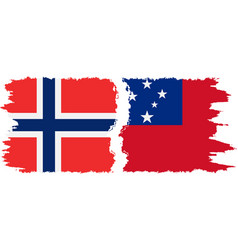 Independent State And Norwegian Grunge Flags