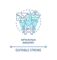 Nfts In Film Industry Turquoise Concept Icon