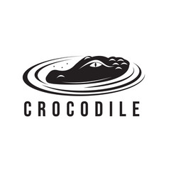 Crocodile Logo Design Stalking Prey In Calm Water