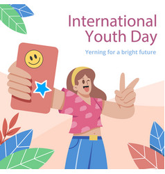 Flat Posts Set International Youth Day Celebration