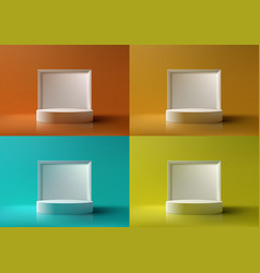 3d White Podium Mockup On Bright Background