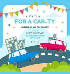 Car Themed Party Invitation Card