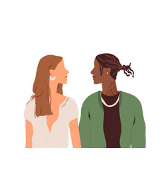 Profile Portrait Multiracial Couple Young