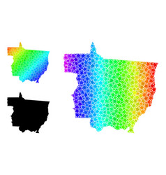 Rainbow Gradient Starred Mosaic Map Of Mato Grosso