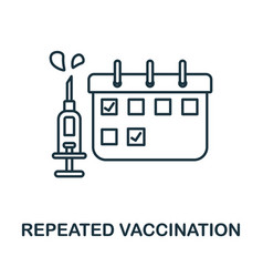 Repeated Vaccination Icon Line Element From