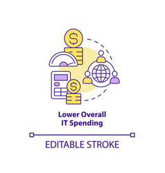 Lower Overall It Spending Concept Icon