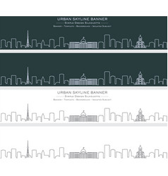 Tbilisi Single Line Skyline Banner