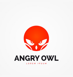 Angry Red Owl Symbol In Circle