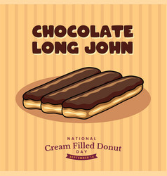 Chocolate Long John National Cream Filled Donuts