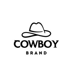 Cowboy Hat Outline Icon Logo Simple Line