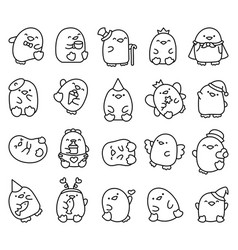 Cute Kawaii Penguin Coloring Page