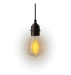 Glowing Light Bulb Realistic Hanging Retro Lamp