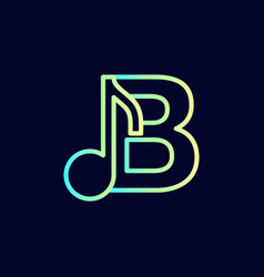 Music Note Logo Design Brand Letter B