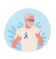 Prostate Cancer Awareness Ribbon With A Elderly