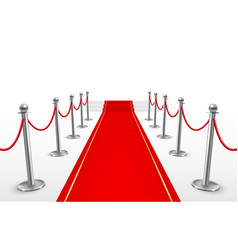 Red Carpet With Barriers For Event Or Party