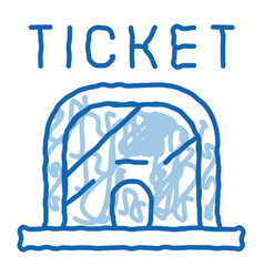 Ticket Casa Doodle Icon Hand Drawn