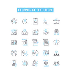 Corporate Culture Line Icons Set Business