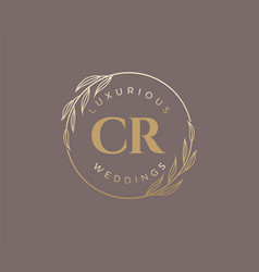 Cr Initials Letter Wedding Monogram Logos