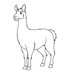 Llama Cartoon Animal Bw