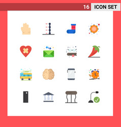 Pictograph Set 16 Simple Flat Colors Mail