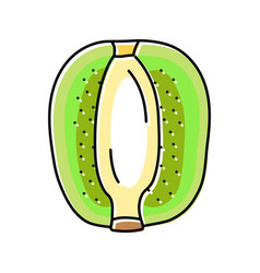 Cut Kiwi Fruit Fresh Color Icon