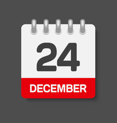 Icon Day Date 24 December Template Calendar Page