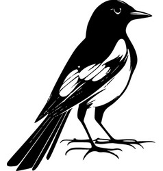 Magpie - Black And White Isolated Icon