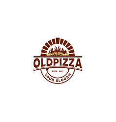 Old Pizza Emblem Logo Designs