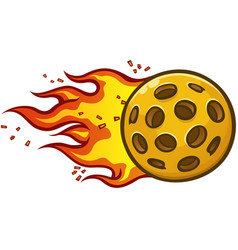 Pickleball Fireball Cartoon With A Flame