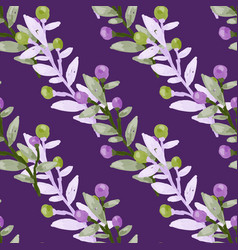 Seamless Pattern With Berry Branches Hand Drawn