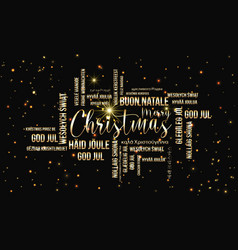 Merry Christmas Text Word Cloud Design Template