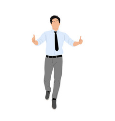 Business Man Walking Showing Thumbs Up Gesture