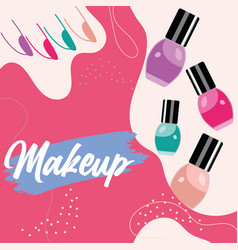 Makeup Poster Colored Nail Polish