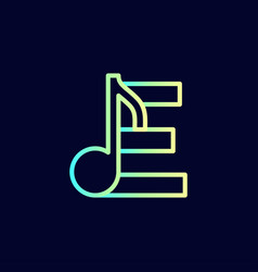 Music Note Logo Design Brand Letter E