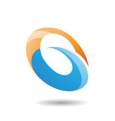 Orange And Blue Abstract Spiky Oval Icon For