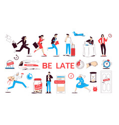 Being Late Icon Set