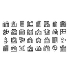 Helsinki Icons Set Outline Finland City