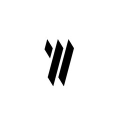 Letter Y And W Knifes Symbol Simple Logo