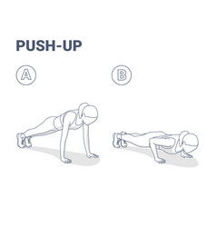 Push-ups Home Workout Exercise Woman Silhouette